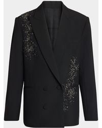 Balmain - Apos;S Crystal-Embellished Two-Button Wool Blazer - Lyst