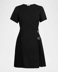 Burberry - Ada Pleated Wrap Mini Dress - Lyst