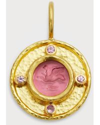 Elizabeth Locke - 19k Venetian Glass Intaglio Tiny Griffin Pendant, Mulberry - Lyst