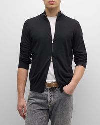Brunello Cucinelli - Wool-Cashmere Full-Zip Sweater - Lyst