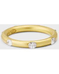 Jenna Blake - 18k Yellow Gold Diamond Stack Ring, Size 6 - Lyst