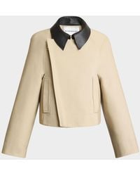 Givenchy - Leather Collar Zip Cocoon Jacket - Lyst