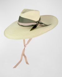 Sensi Studio - Straw Extra-Long Brim Hat With Bow Band - Lyst