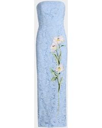 MILLY Petunia Curled Lace Gown in White | Lyst