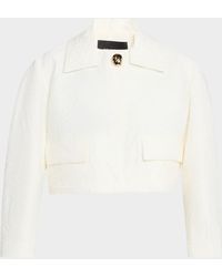 Fabiana Filippi - Cropped Crinkled Wool Jacquard Jacket - Lyst