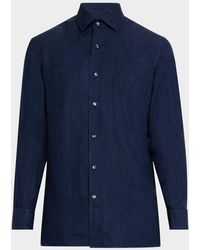 ZEGNA - Oasi Lino Casual Button-Down Shirt - Lyst