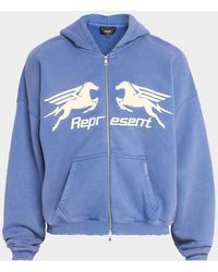 Represent - Apos;S Pegasus Logo Cotton Oversized Zip-Up Hoodie - Lyst