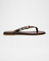 Stuart Weitzman - Park Leather Thong Sandals - Lyst