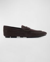 Giorgio Armani - Suede Driver Penny Loafers - Lyst