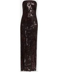 Elie Saab - Sequined Lace Strapless Column Gown - Lyst