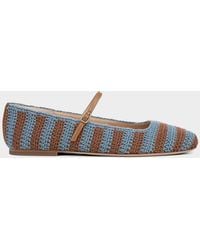 Veronica Beard - Ellie Crochet Mary Jane Ballerina Flats - Lyst