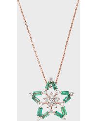 BeeGoddess - Sirius Diamond And Emerald Pendant Necklace - Lyst