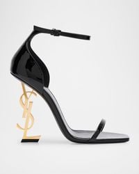 Saint Laurent - Opyum Patent Ysl Ankle-Strap Sandals - Lyst