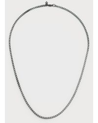 Armenta - Gunmetal Sterling Box Chain Necklace - Lyst