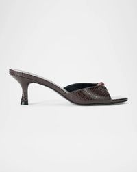 STAUD - 60Mm Brynn Embossed Leather Mules - Lyst