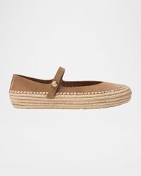 Loewe - X Paula & Apos;S Ibiza Rio Suede Mary Jane Espadrille Flats - Lyst