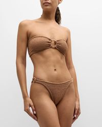 Hunza G - Gloria Crinkle Bandeau Two-Piece Bikini Set - Lyst