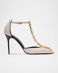 Balmain - Leather Sync Heeled Mules 95 - Lyst