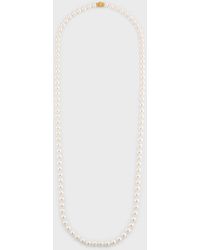 Assael - 32" Akoya Cultured 8mm Pearl Necklace With Yellow Gold Clasp - Lyst