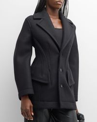 Bottega Veneta - Circle-Cut Wool Blazer Jacket - Lyst