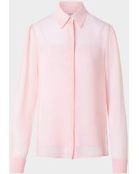 Akris Punto - Viscose Georgette Button-Down Boho Blouse - Lyst