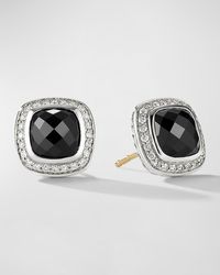 David Yurman - Albion Stud Earrings With Gemstone And Diamonds In Silver, 7mm - Lyst