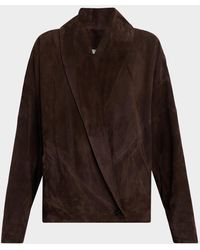 Co. - Shawl-Lapel Suede Wrap Jacket - Lyst