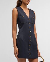 FRAME - Tailored Button-Front Mini Dress - Lyst