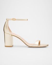 Stuart Weitzman - Nudist Ii Leather Ankle-Strap Sandals - Lyst