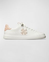 Tory Burch - Double T Howell Low-top Leather Sneakers - Lyst