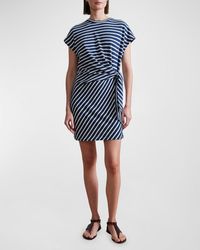 Apiece Apart - Nina Striped Mini Dress With Tie Detail - Lyst