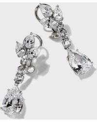 Fantasia by Deserio - Cubic Zirconia Cluster Pear And Drop Earrings - Lyst