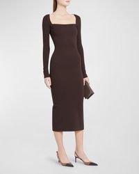 Dolce & Gabbana - Square-Neck Body-Con Midi Dress - Lyst