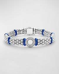 Lagos - Blue Caviar Marine Ceramic 9mm Rope Bracelet With 11mm Diamond Circle - Lyst