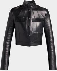 Tom Ford - Nappa Leather Single-Breasted Crop Jacket - Lyst