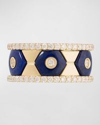 Miseno - Baia Sommersa 18k Yellow Gold Eternity Ring With White Diamonds And Lapis - Lyst