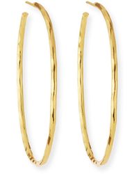 Nest - Thin Hammered 22K-Plated Hoop Earrings - Lyst