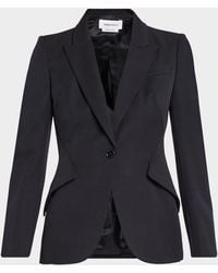 McQueen - Grain De Poudre Wool Single-Breasted Blazer - Lyst