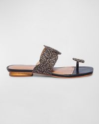 Bernardo - Raffia Thong Flat Slide Sandals - Lyst
