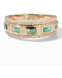 Kastel Jewelry - 14k Emerald And Diamond Ring, Size 7 - Lyst