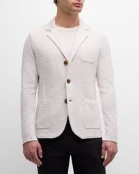 Baldassari - Moulinè Cotton Knit Sweater Jacket - Lyst