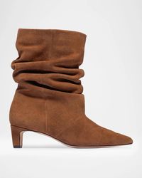 Bernardo - 45Mm Etta Slouched Suede Mid-Calf Boots - Lyst