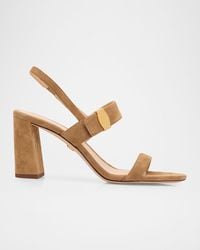 Veronica Beard - 75Mm Genetta Suede Slingback Sandals - Lyst