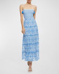 Alice + Olivia - Marna Embroidered Tiered Tie-Strap Maxi Dress - Lyst