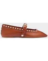 Stuart Weitzman - Perry Studded Leather Mary Janes - Lyst