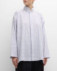 Eskandar - Slim A-Line Long Shirt With Double Stand Collar - Lyst