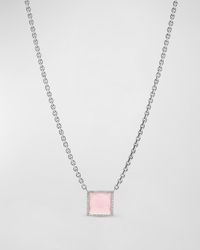 Sheryl Lowe - Chris And Angel Rose Quartz Pave Diamond Necklace - Lyst