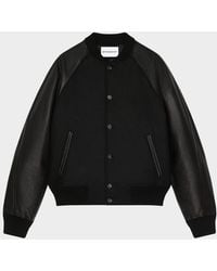 Givenchy - Apos;S Mixed Material Wool And Leather Bomber Jacket - Lyst