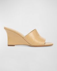 Vince - Pia Leather Wedge Slide Sandals - Lyst
