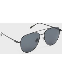Ferragamo - Prisma Oversized Metal Aviator Sunglasses - Lyst